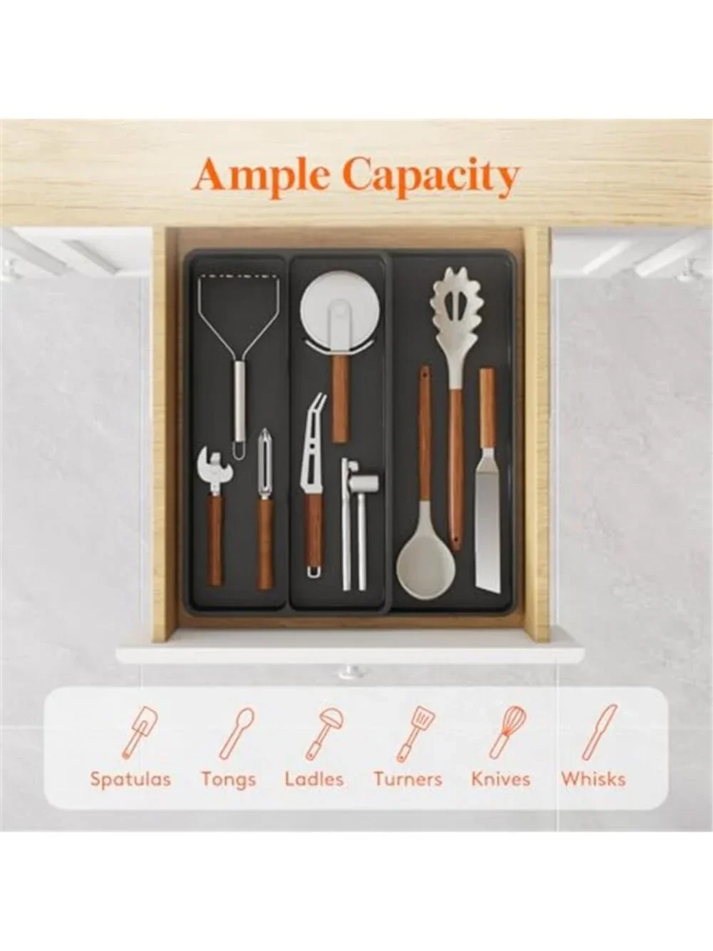 Expandable Kitchen Drawer Organizer Silverware Tray Utensil Storage Adjustable